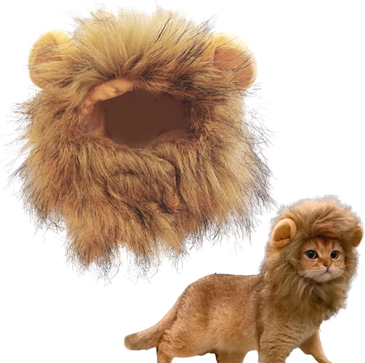 Verstelbare Leeuwenkapsel Kostuum voor Kat, Perfect voor Halloween, Kerst en Feestelijke Cosplay Party's
