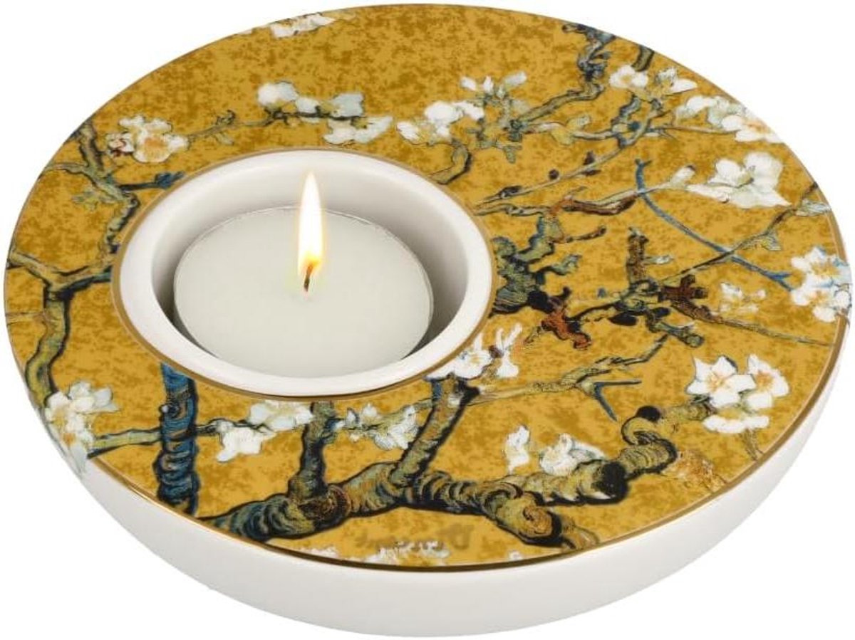 Kandelaar - Decoratieve houder - Sfeer creëren - Handgemaakt ontwerp - 12x12x4 cm - Goud