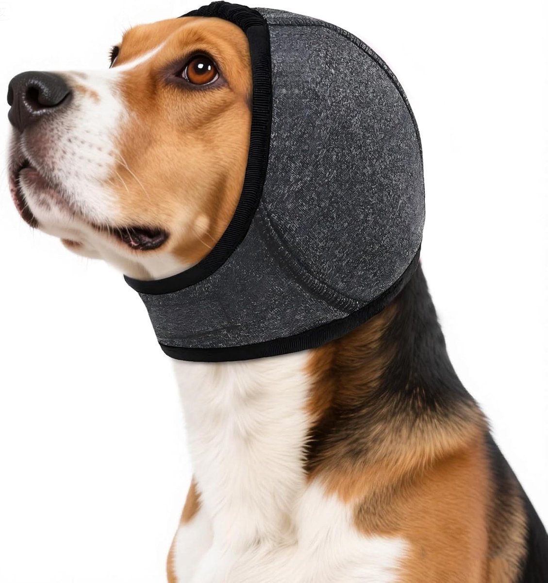 Oorbeschermers voor honden - Schokabsorberende oorbeschermers - Rustgevende hoofdbanden voor honden - Verstelbaar - Vermindert angst - Geluidsreductie - Geschikt voor vuurwerk, trimmen, baden en zwemmen - Grijs - Maat M (hoofdomtrek 35-48 cm)