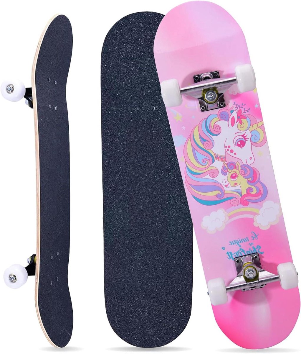 Skateboard Longboard Vervoer en Fun 7-laags Esdoorn Deck 70 cm Eenhoorn