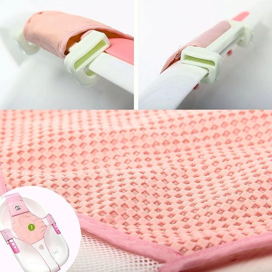 Baby badstoel - Badondersteuning baby - Veilig badderen - Verstelbaar ontwerp - 0-2 jaar - Roze — afbeelding 2