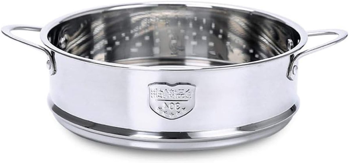 Stoompan Inzetstuk - Voedsel Stomer - Gezond Koken - Stapelbaar Ontwerp - 20 cm - Zilver