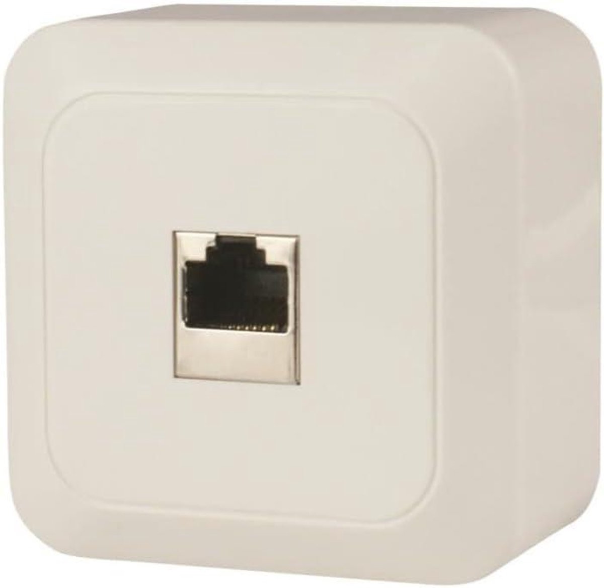 Stopcontact RJ45 - Netwerkaansluiting Wand - Internet Installeren - Automatische Schroefklemmen - 65 x 62 cm - Wit