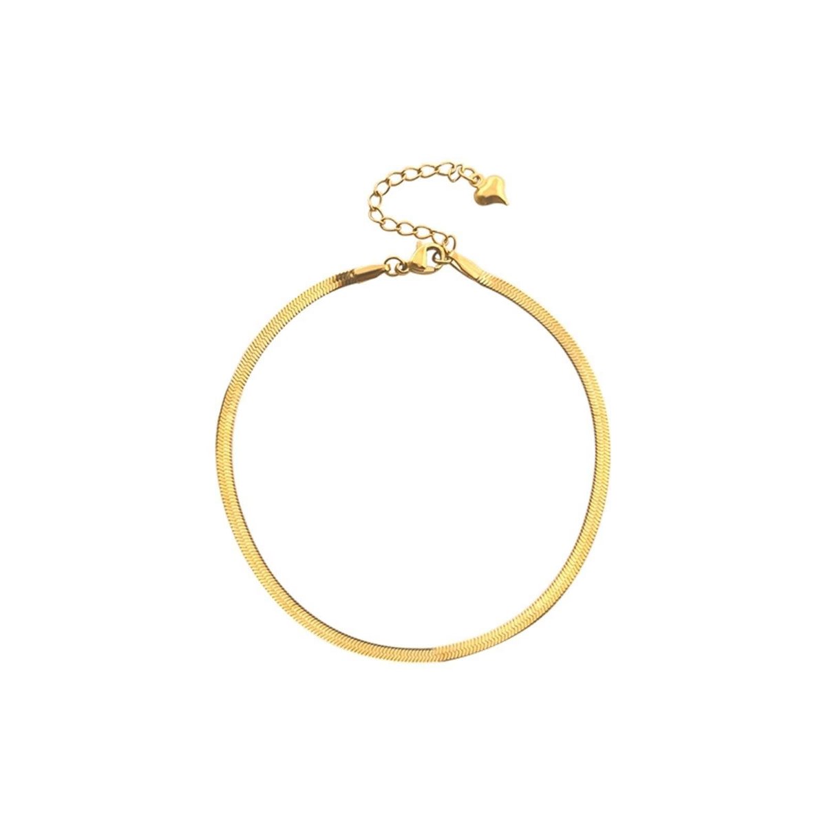 Hart voor Dames - Waterdicht I Meerrijig Enkelbandje - Verstelbaar I Filigraan Stainless Steel Enkel Sieraden in Goud - Zilver - Roségoud