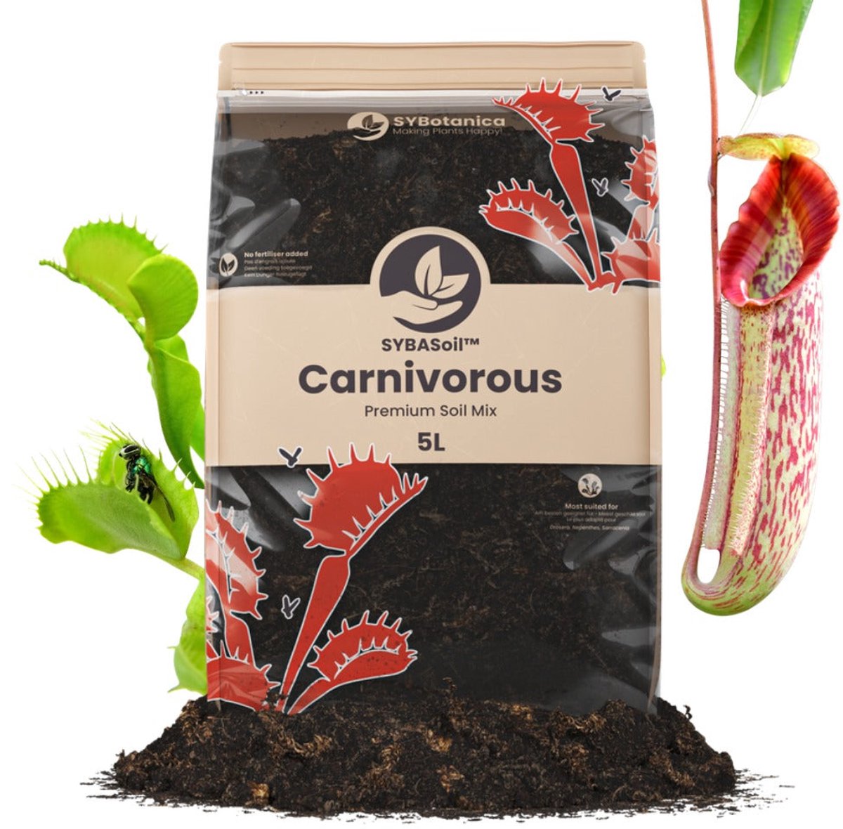 SYBASoil - Vleesetende Planten Mix 5L - Turfvrije Potgrond Mix - Geen voeding