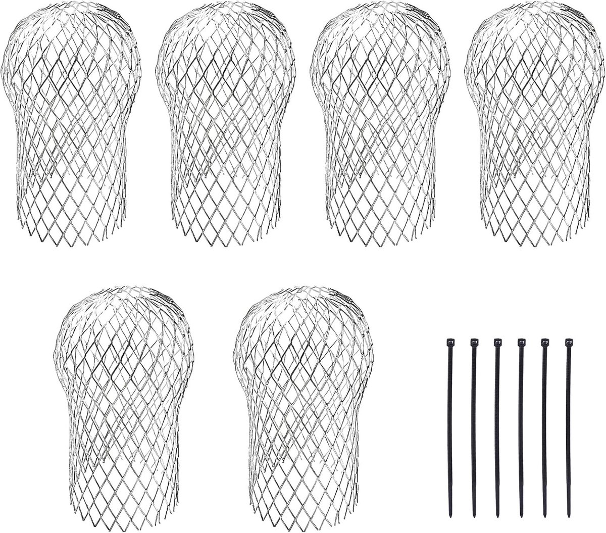 Set van 6 Bladgoten voor Effectieve Bladbescherming, Regenafvoer en Vuilvangst met een Diameter van 3-15 cm