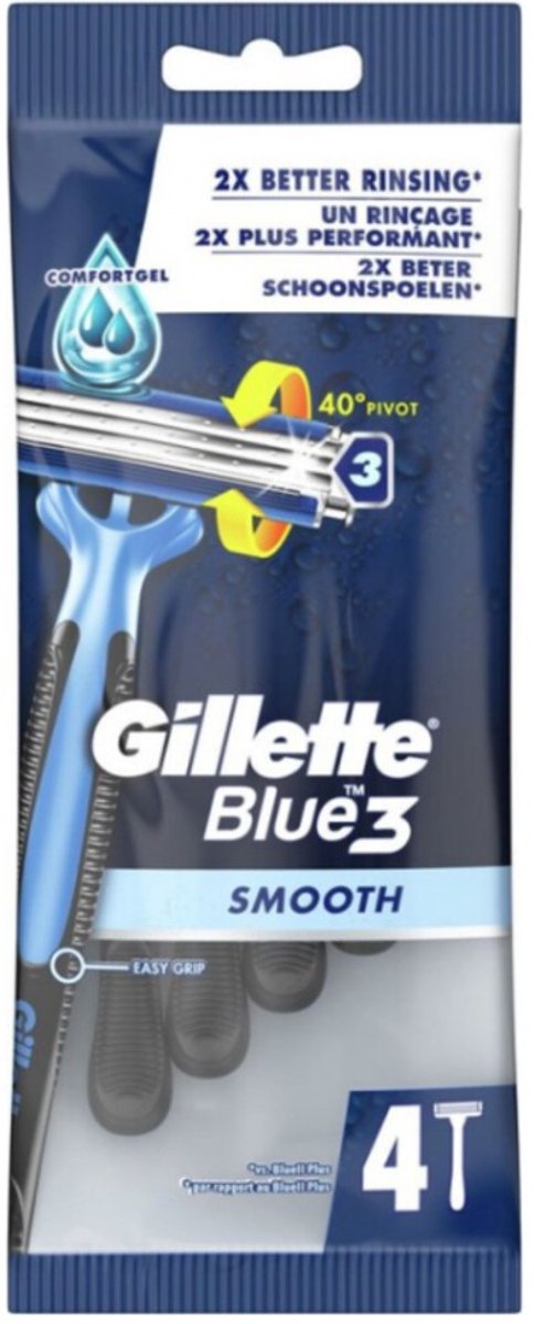 Gillette Scheermesjes Blue 3 Smooth - 4 stuks