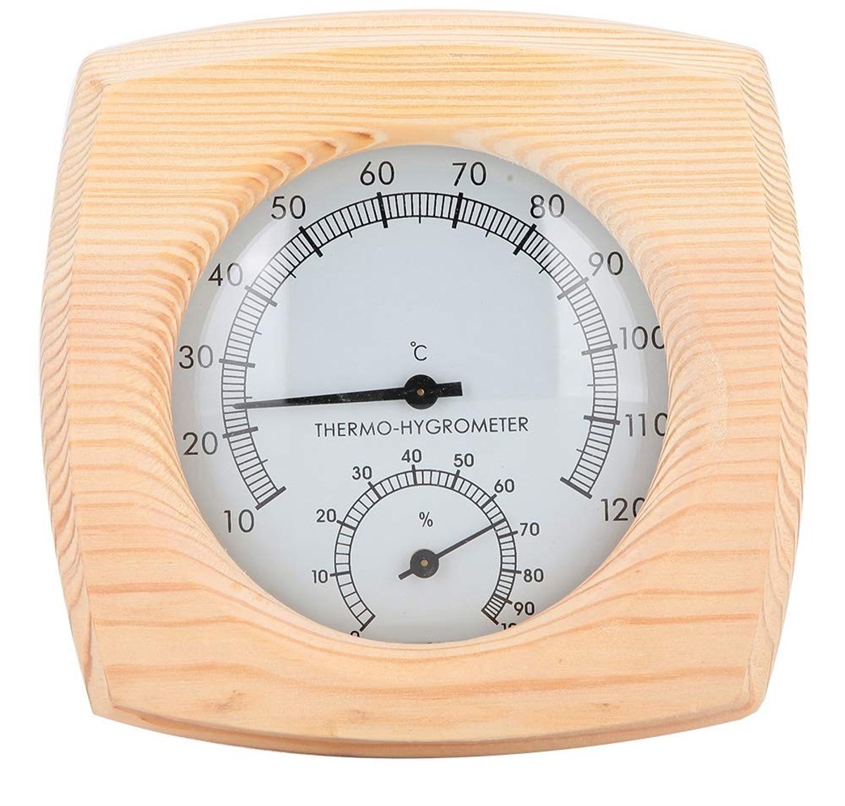 Sauna Thermometer en Hygrometer, 2 in 1 Houten Hygrothermograph voor Sauna en Stoomcabine, Perfect voor Binnengebruik en Temperatuurmeting