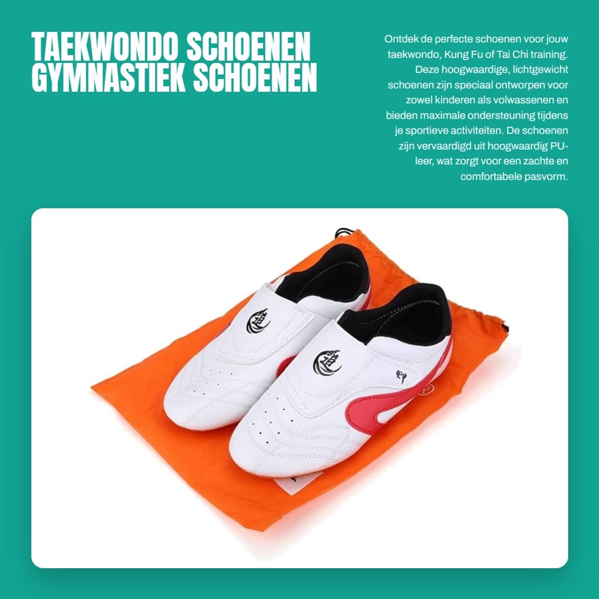 Dailygoods- Desktops Hoogwaardig PU-leer - Antislip Zolen - Lichtgewicht - Duurzaam - Comfortabele Draagervaring - Geschikt voor Taekwondo/Kung Fu - Sportschoenen