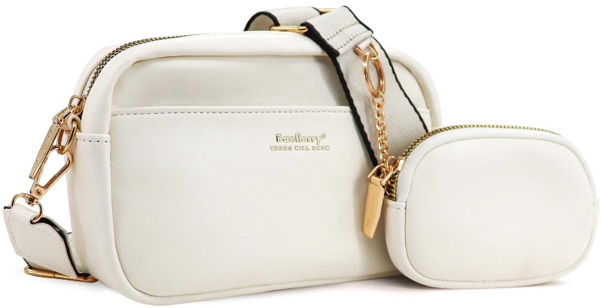 Dailygoods - Andiker Crossbody Bag voor dames, vierkante schoudertas voor dames, met verstelbare brede riem, afneembare mini-portemonnee, trendy effen handtassen
