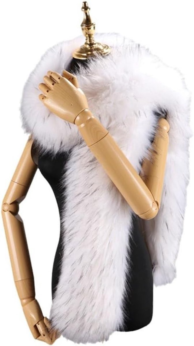 Lange Faux Fur Sjaal voor Dames 180 cm, Ideaal voor Winter, Bruiloft en Avondkleding, Luxe en Stijlvol Accessoire