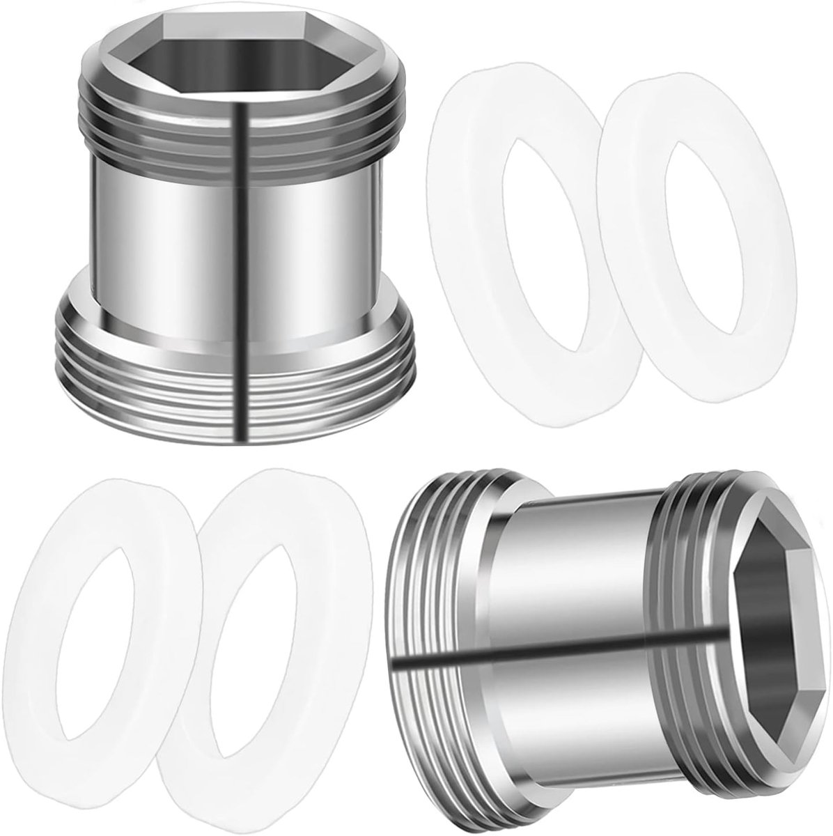 Kraanadapter buitendraad - schroefdraadadapter met rubberen afdichting voor waterfilter - 2 stuks (M18-M22L)
