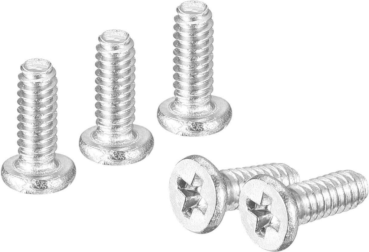 M1,4 - 0,3 x 4 mm 20 stuks platte kopschroeven 304 roestvrij staal Phillips aandrijving machineschroeven hardware bevestigingselement voor meubelverbinding
