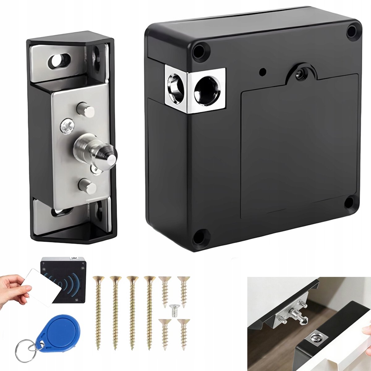 Verborgen NFC RFID Gooigleuf - Slim meubelslot met 2 kaarten
