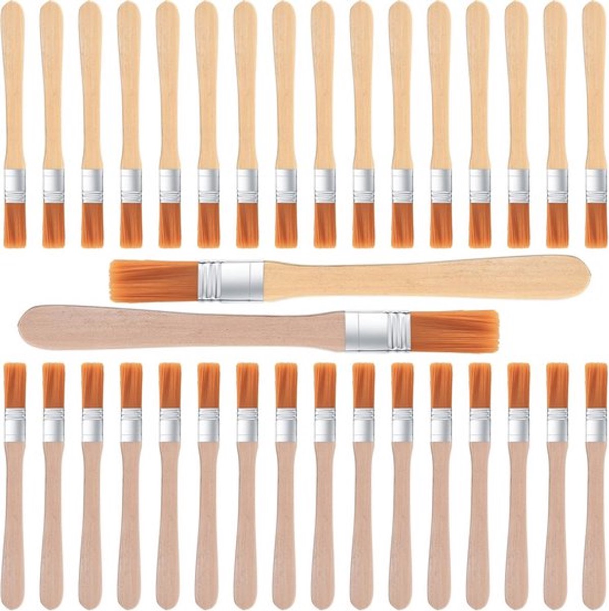 40 Stuks Kleine Penselen Set met Houten Handvat voor Schilderen