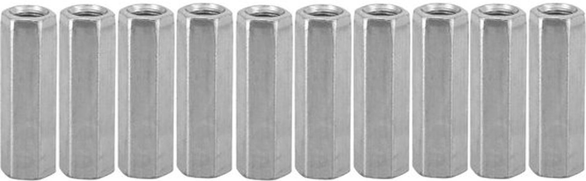 Moer Zeskant 10 Stuks - M8 Hex Moeren - Gegalvaniseerd Koolstofstaal - Corrosiebestendig - Voor Metaalconstructies - Geschikt voor Montagewerkzaamheden - Zeskantmoer