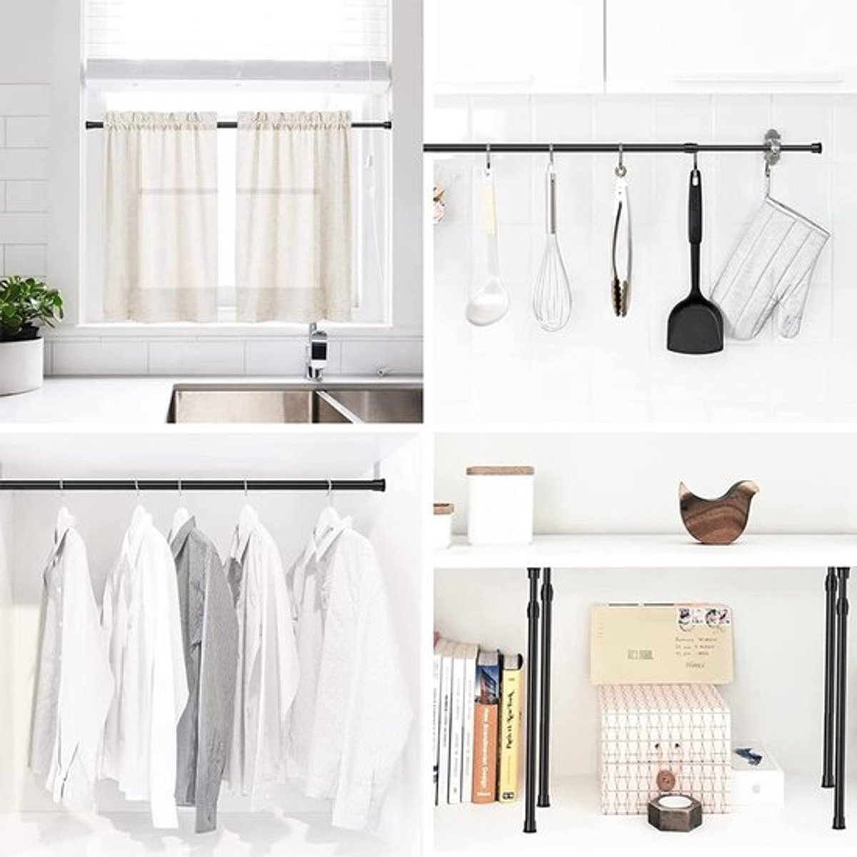 Douchestang Verstelbaar 25-40cm - Douchestang zonder Boren - Gordijnstang - Douchegordijnstang - Klemstang - Ideaal voor Badkamer