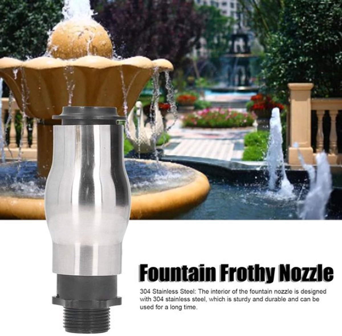 [Fontein Mondstuk]-[Rvs]-[Vijver]-[Schuimend Mondstuk]-[Besproeier]-[Geschikt voor Vijver]-[Buitendraad Fontein Spray]-[Pretpark]
