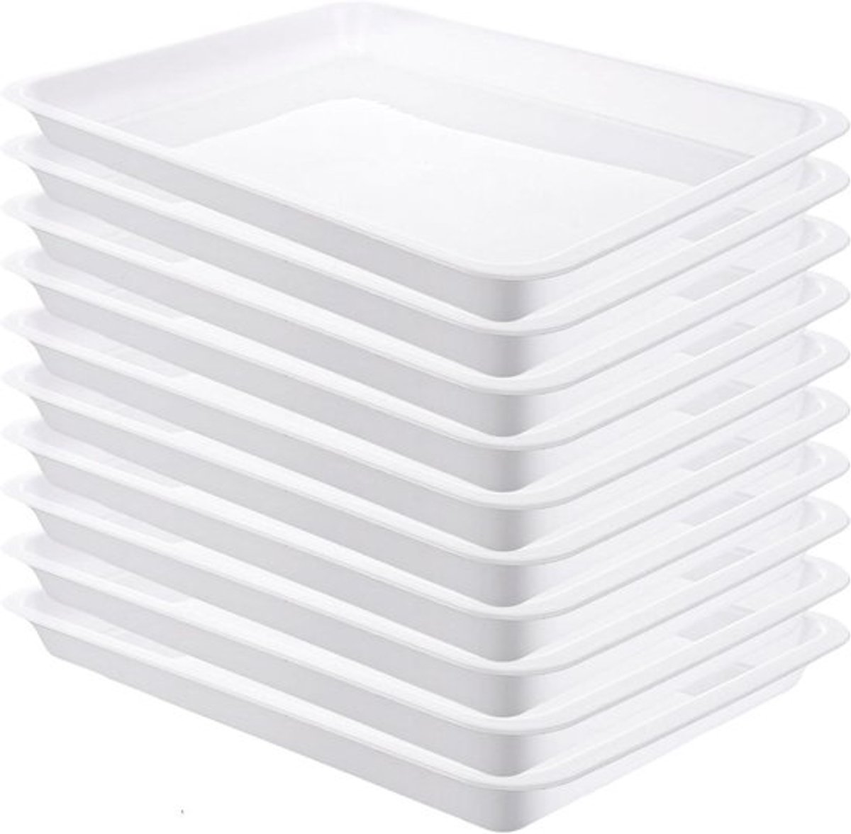 Herbruikbaar Dienblad Rechthoekig Wit 34,5 x 25,3 cm - Set van 10 - Voor Handwerk, School en Thuis