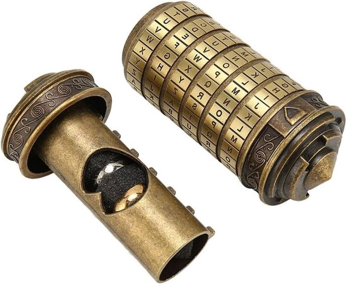 Lettercode Slot van Zinklegering, Groene Bronzen Cryptex voor Decoratie en DIY Projecten, Unieke Beveiliging voor Persoonlijke Items