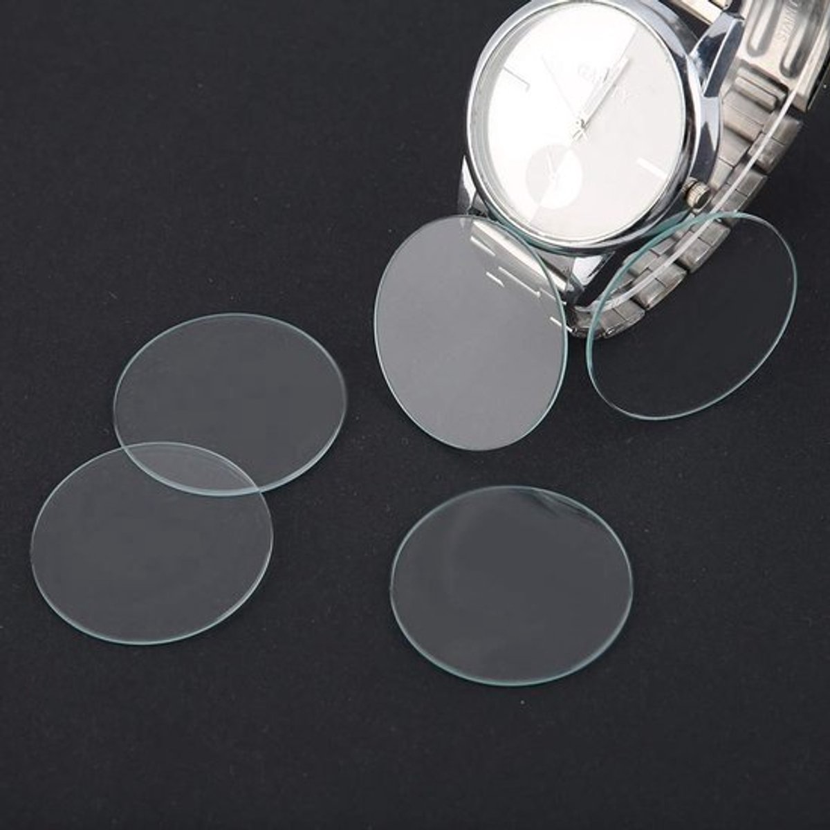 Horlogeglas Krasvast - Vervangend Glas - Horlogelens - Plat - 37/38/39 mm - Glashelder - Afgeschuinde Randen