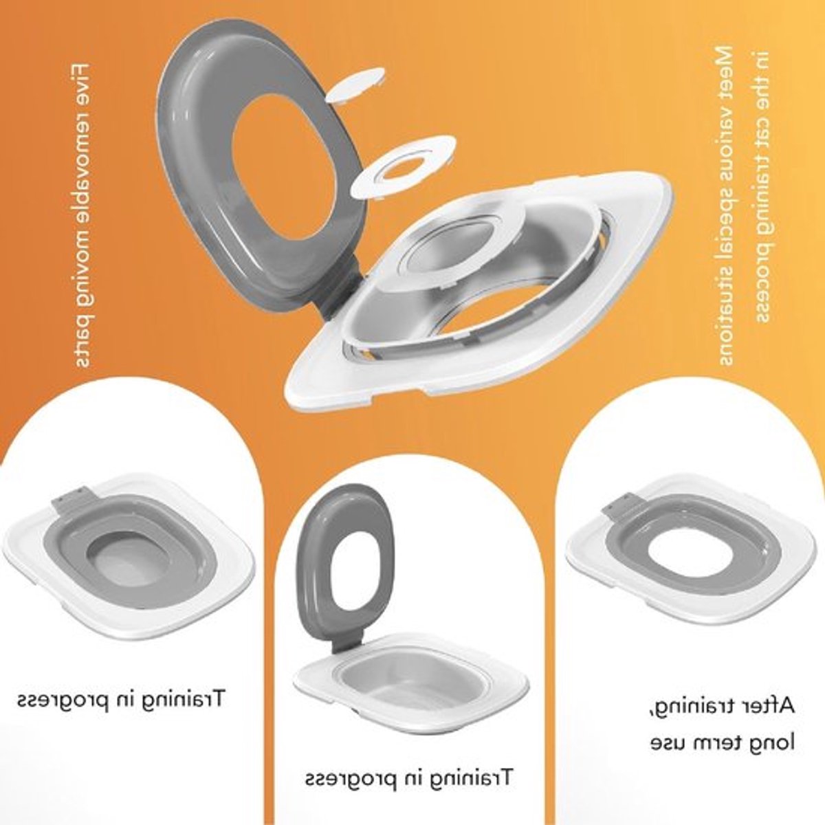 Toilettraining voor Katten | Herbruikbare Katten Toilet Trainer | Professionele Urinoir Zitje | Huisdier Training Lade | Verwijderbaar Potje