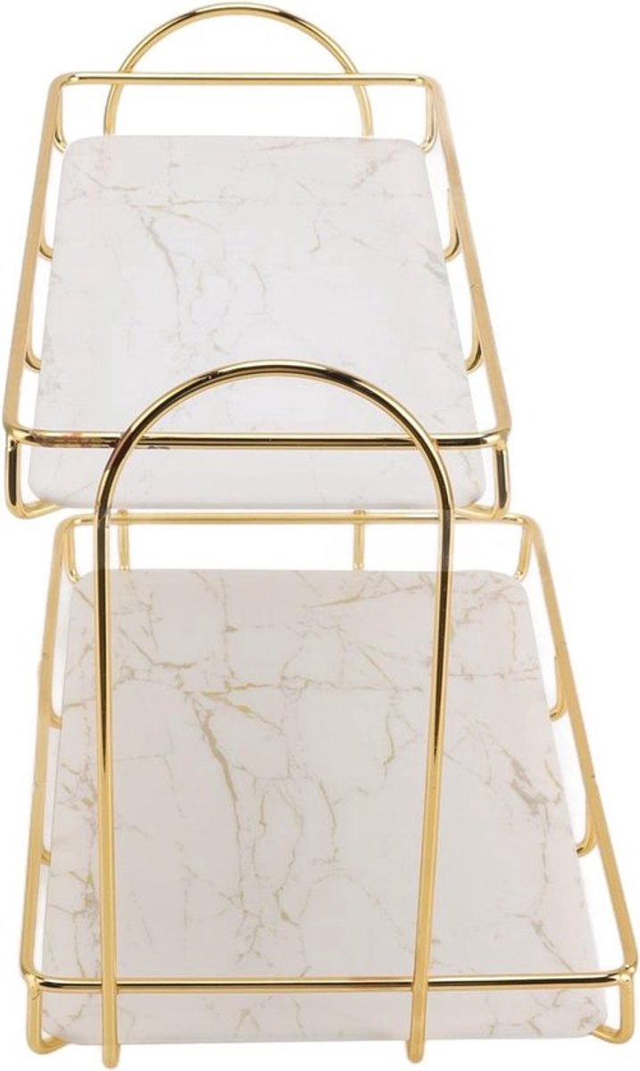 Cosmetica Opbergplank met 2 Niveaus, Ruime Organizer voor Kasten, Ideaal voor Badkamer, Keuken en Slaapkamer