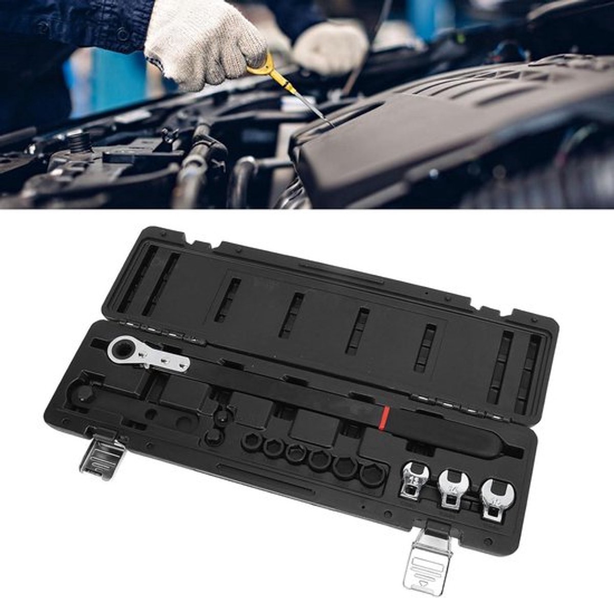 Serpentine Belt Tool Set voor Autoreparatie - Makkelijk in Gebruik - Stevige Ratel - Spanner Tool Kit .