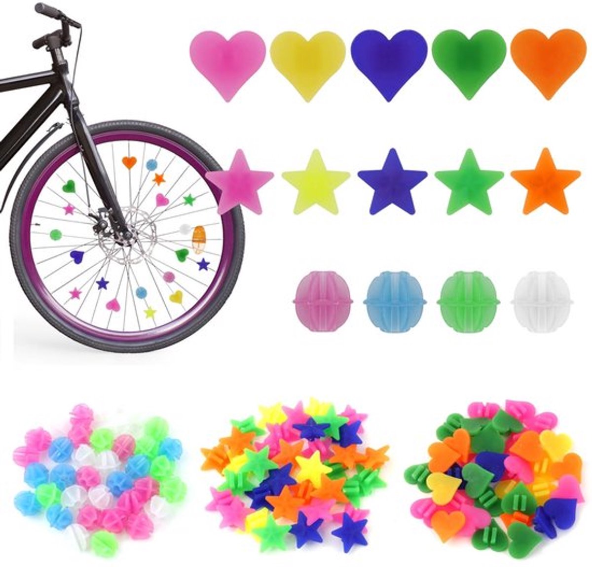 Spakenkralen 210 Stuks - Fietsaccessoires - Kinderfiets - Reflectoren - Decoraties - Makkelijk te Bevestigen - Fietsdecoratie