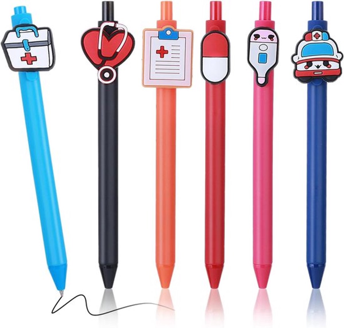 Grappige Verpleegsters Pennen - 6 stuks, 0.5 mm Cartoon Balpen met Drukknop