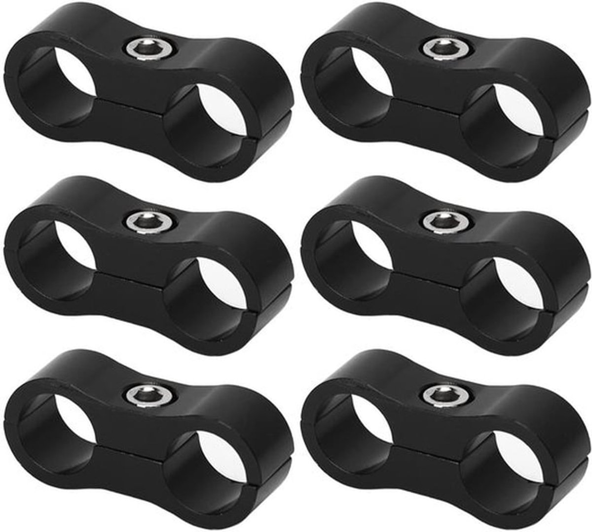 Slangscheider Klem - Aluminium Slang Fitting Adapter - Zwart - Brandstofleiding Klem - Geschikt voor 3/8 Brandstofslang - 10 Stuks