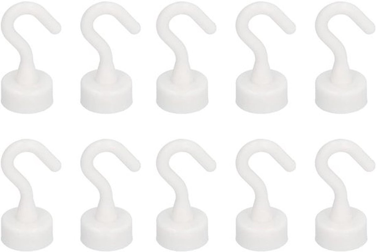 Magnetische Haken Set van 10 - ABS-Kunststof - 5 kg Capaciteit - Modern Ontwerp - Voor Keuken/Thuis - Diameter Haak 4 mm