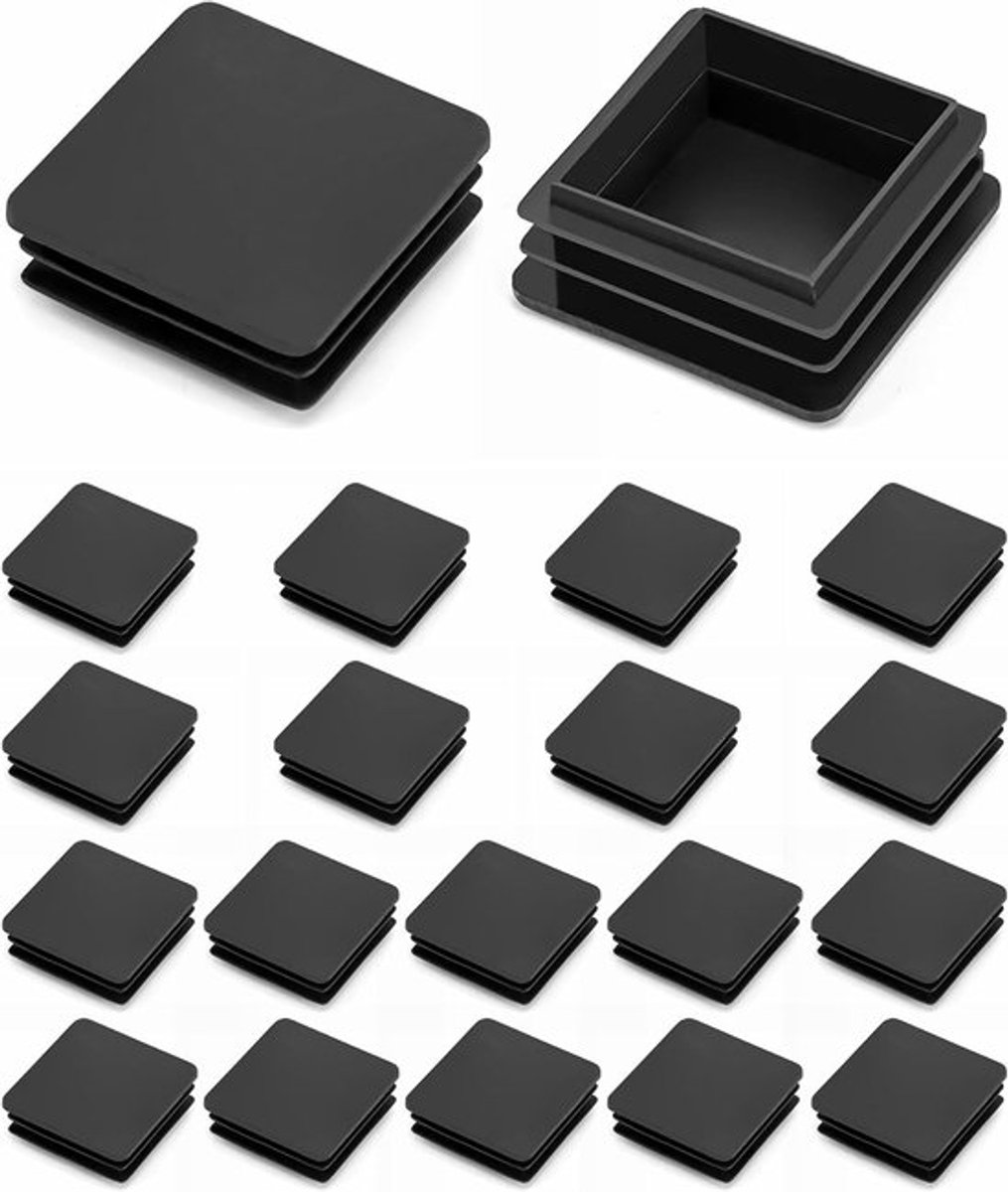 20 stuks 35 x 35 mm vierkante buis eindkap kunststof pluggen, vierkante buis plug, buis eindkappen buispaal eindkap geschikt voor vierkante buis vierkante kunststof plug, buispaal eindkap vierkante buis