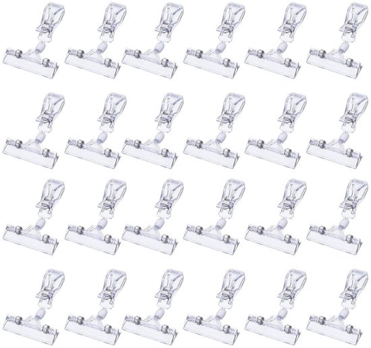 Draaibare Schildhouder - Display Clip - Transparant - 25-pack - Perfect voor Merchandise - Ideaal voor Presentaties - Geschikt voor Thuis..
