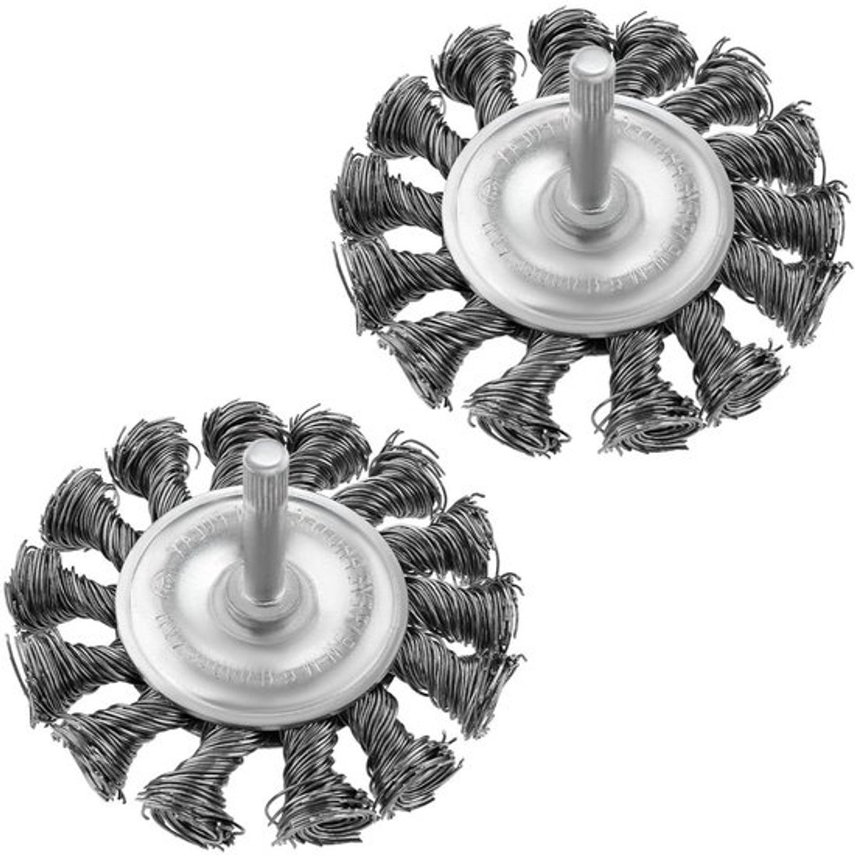 Draad Wiel Borstel - Boor Schacht - Staal - Roterend stalen Twist-Knot-wiel - Cup Borstel - Roest Verwijdering - Corrosie - Verf - Geschikt voor Boormachine - 2 Stuks Twist-Knot Draadwielborstel voor Boor Schacht Gemonteerd 6mm 75mm