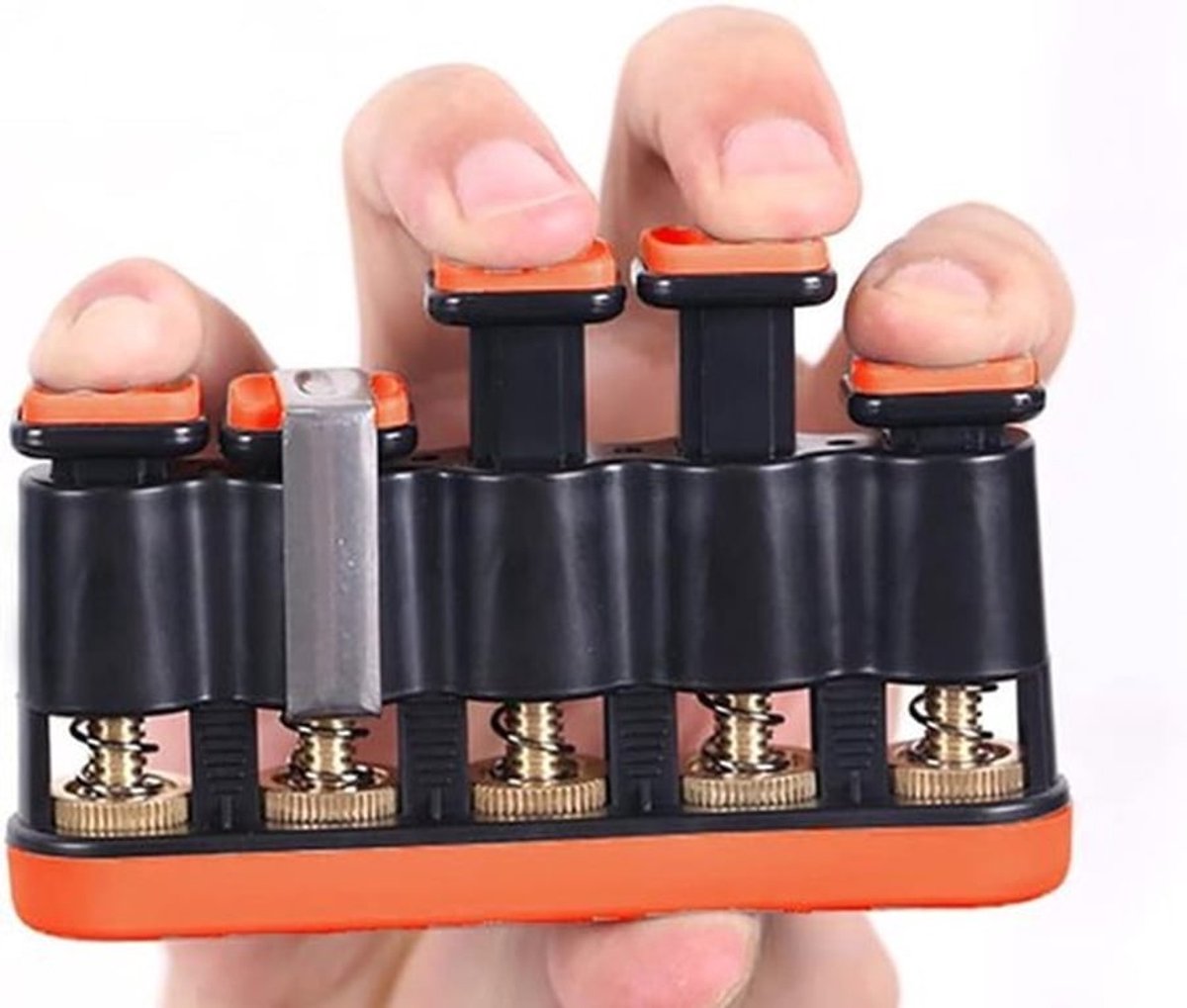 - Vingerkrachttrainer - Gitaar Piano Oefening - Geschikt voor Trigger Vinger Training - Oranje - Vingerkracht - Handgreep Versterker - Handtrainer - Verbetering Gripkracht