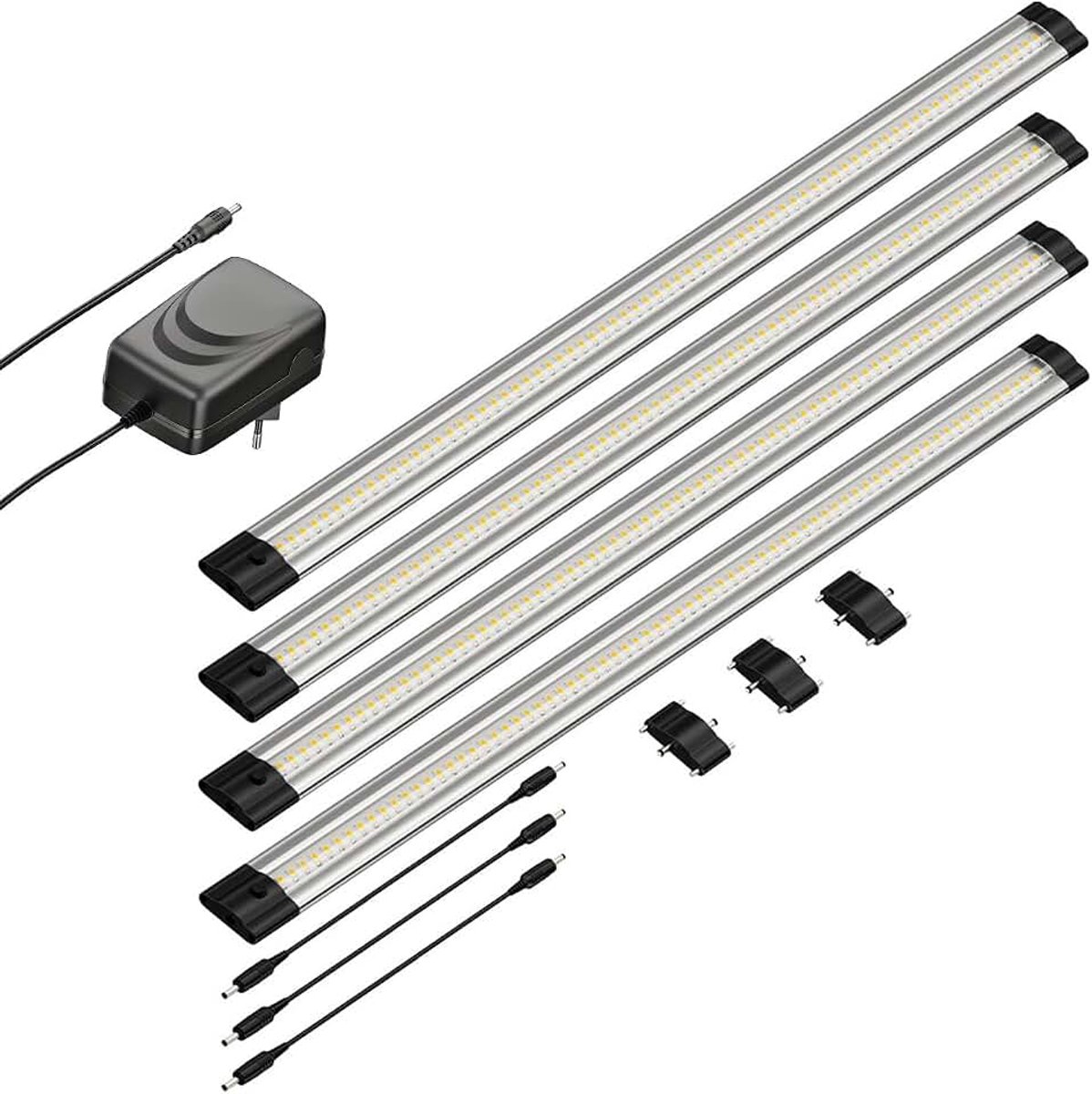 Parlat LED-kastarmatuur SIRIS, vlak, per 50 cm, per 531lm, warm-wit, set van 4