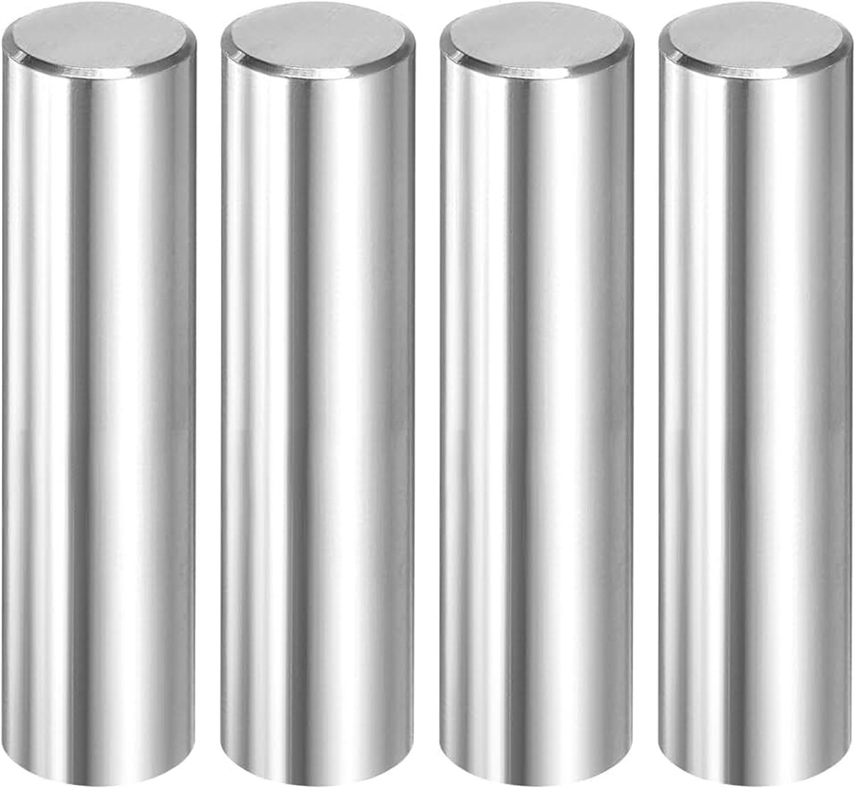 4 stuks cilinderstiften, 12 mm x 50 mm, metalen stift, 316L roestvrij staal, cilindrische plugpennen, planksteunpen, stang, bevestigingselementen, metalen plankstiften, zilverkleurig