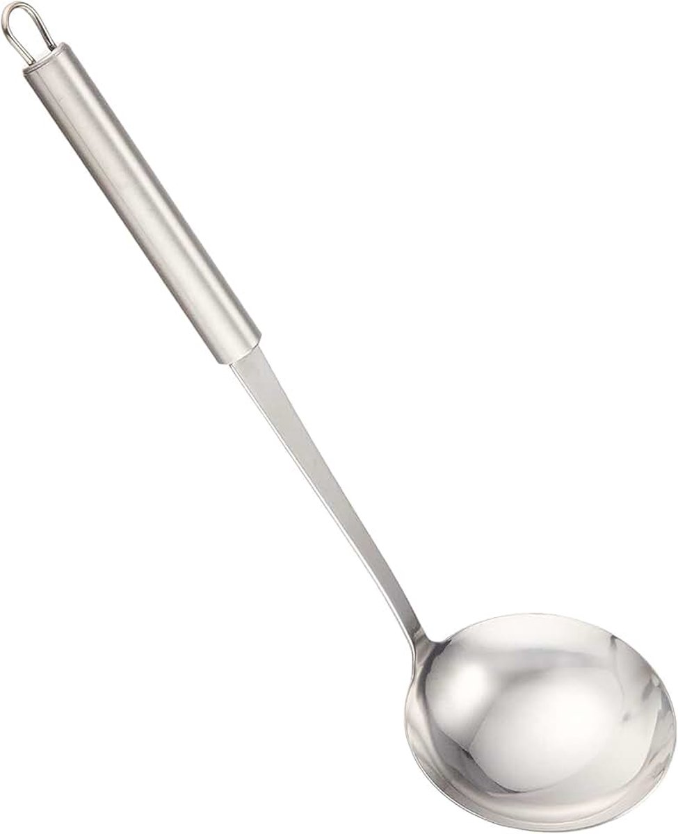 Soeplepel van roestvrij staal, zilveren serveerlepel voor sauzen en soep, kleine soeplepel van roestvrij staal voor bouillon, sauzen en serveren