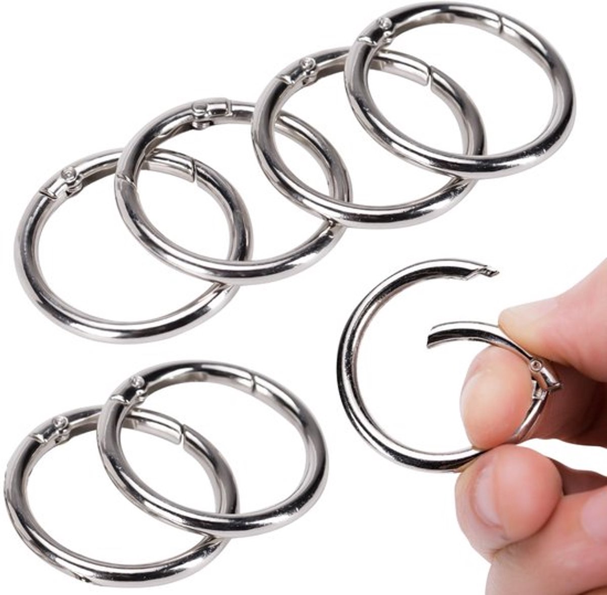 8 Stuks Sleutelhanger O-ringen,Metalen Zinklegering Sleutelringen,Stevig en Duurzaam Ontwerp,Gladde Afwerking,Roestbestendig en Eenvoudig te Gebruiken