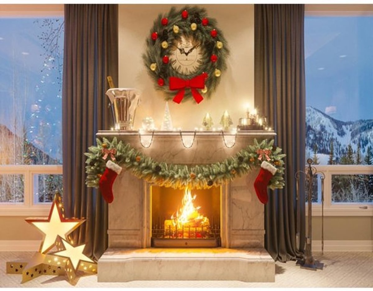 Fotoachtergrond Kerstmis - 7 x 5FT Achtergrond - Vinyl Achtergrond - Duurzaam Materiaal - Antirimpel - Fotostudio Rekwisieten - Fotografieachtergrond