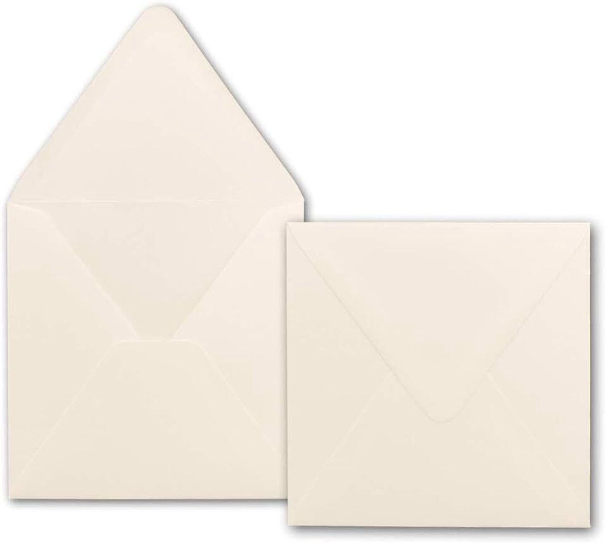 Neuser Enveloppen, 25 x enveloppen, vierkant, 160 x 160 mm, crème, premium kwaliteit, 120 gram per m², 16,0 x 16,0 cm, voor zeer speciale gelegenheden, natte plakrand