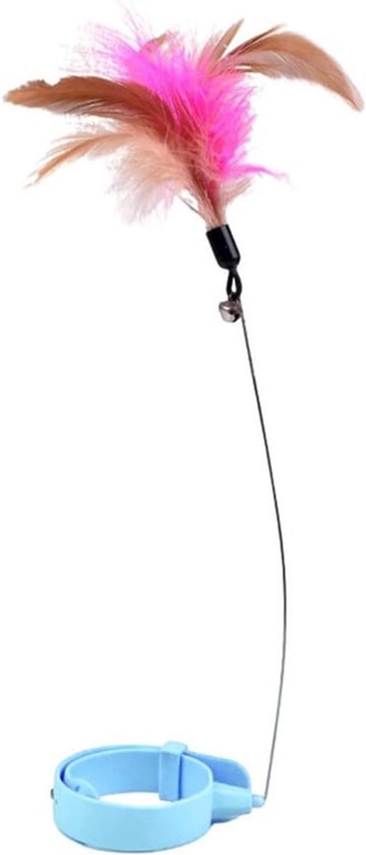 Cocoplus - Kattenveren halsbandspeeltje - Interactief - Verstelbare Halsband - Flexibel Ontwerp - Multifunctioneel - Met Bel - Gekleurde Veren - Leuk - Geschikt voor Katten - Binnenshuis Spelen