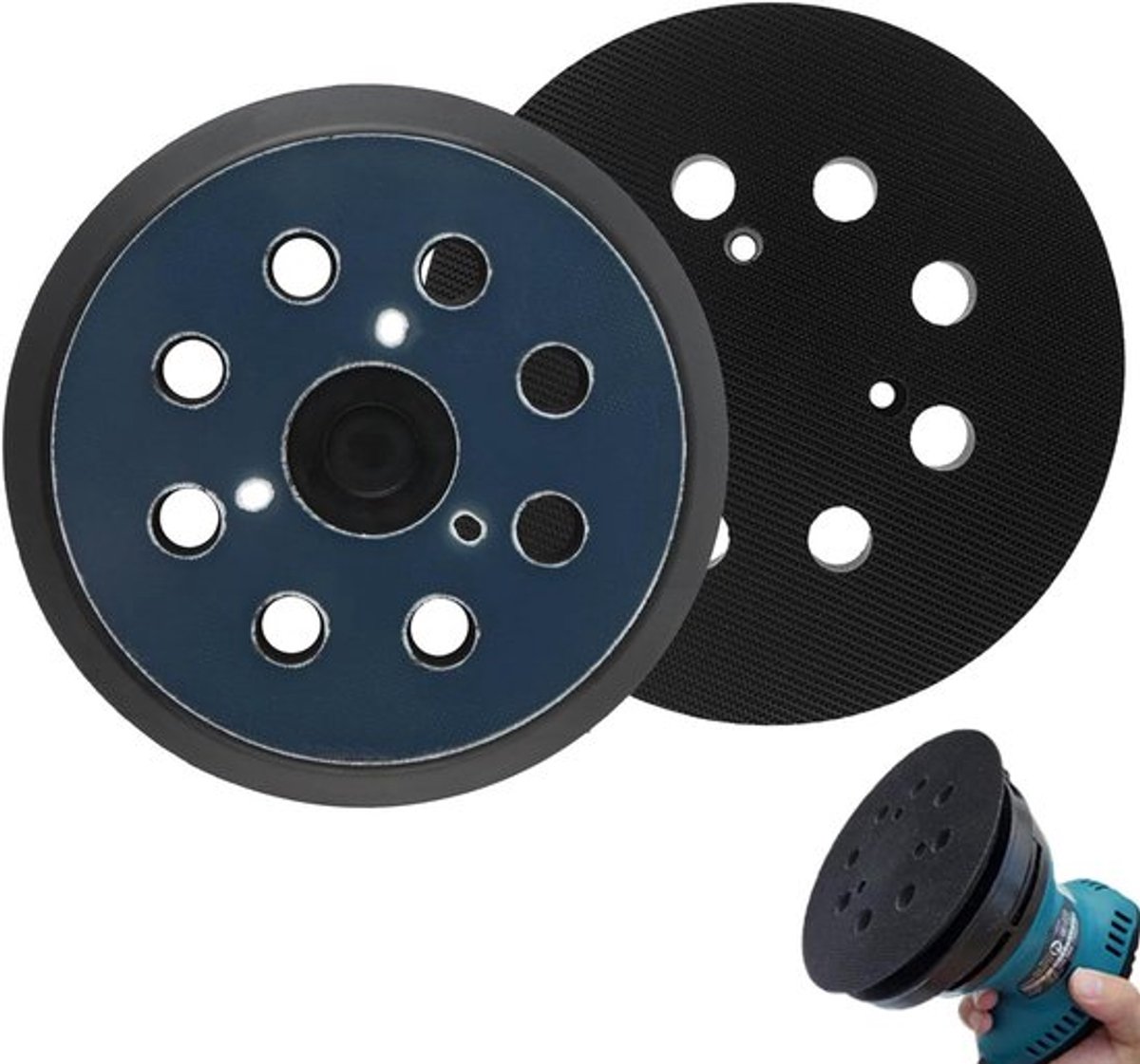 Schuurschijf 125 mm zelfklevend voor excentrische schuurmachine - Schuurschijf met 8 gaten - Geschikt voor diverse modellen.