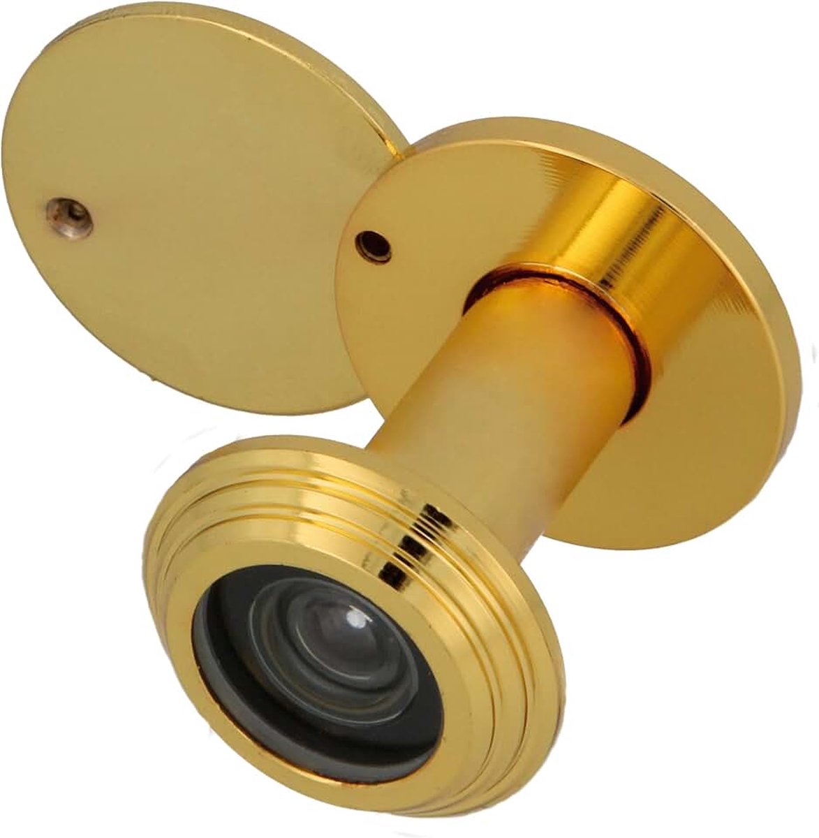 - Deurkijker - Supergroothoeklens - Voor binnen- en buitendeuren - Staal - Gelakt messing - Maten: 14 mm en 35-55 mm - Gecertificeerd voor brandwerende deuren
