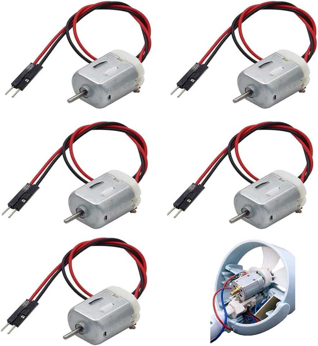 Tooloflife 5 stuks mini-elektromotor, 1-6 V motoren met hoge snelheid, type 130, kleine gelijkstroommotoren voor doe-het-zelf MINT schoolprojecten, robotica