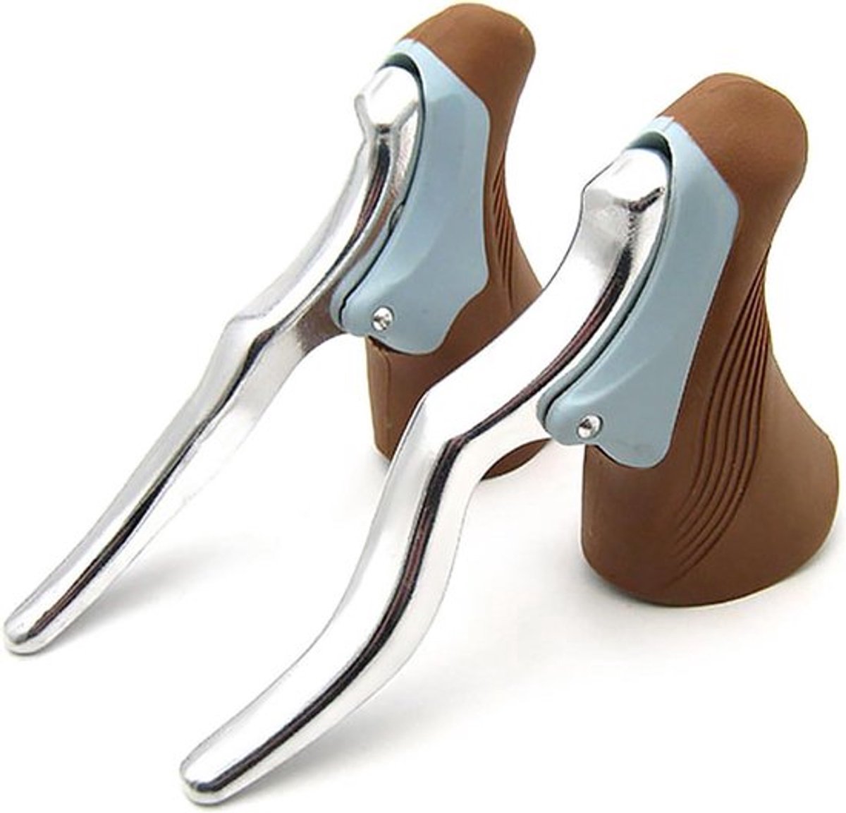 - Fietsremhendel - Universeel - Aluminium Legering - Handrem - Handgreep - Geschikt voor Racefiets - Koffie - Handgrepen voor 22.2-23,8 Mm Stuurdiameter.