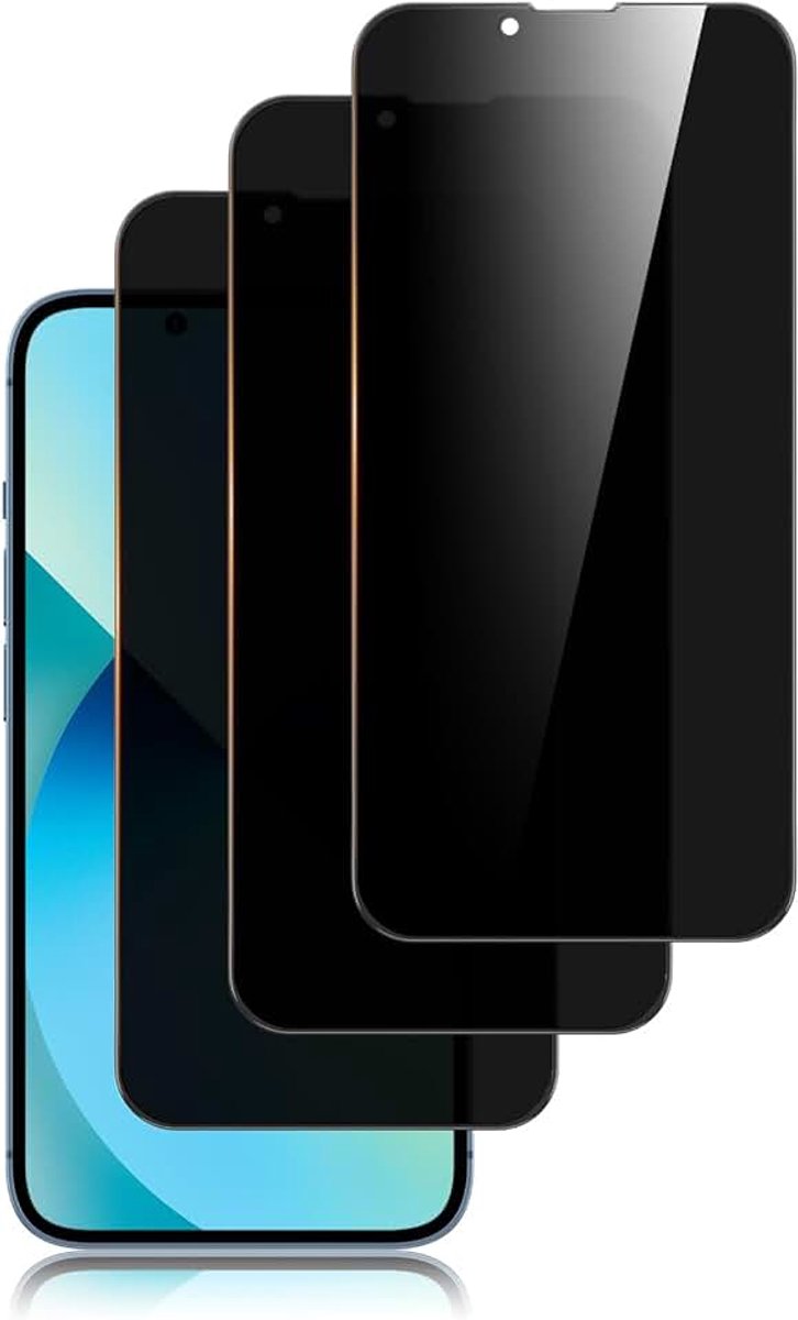 3 stuks, gehard glas, anti-spionagebescherming voor iPhone 16e, iPhone 17e, iPhone 14, iPhone 13, iPhone 13 Pro (6,1 inch), verbeterde privacyhoek, 28 graden, hardheid 9H, zonder luchtbellen (zwart)