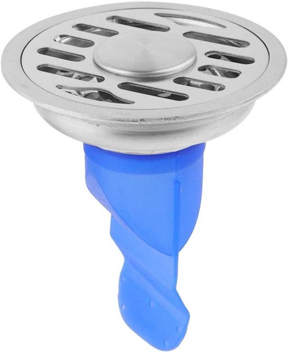 Vloerafvoer met Geurblokkering en Haarstopper, RVS, Dubbele Terugslagklep, Siliconen Bodemafvoer, Compact Ontwerp, Badkamer Accessoire - Roestvrij Staal 9 cm.
