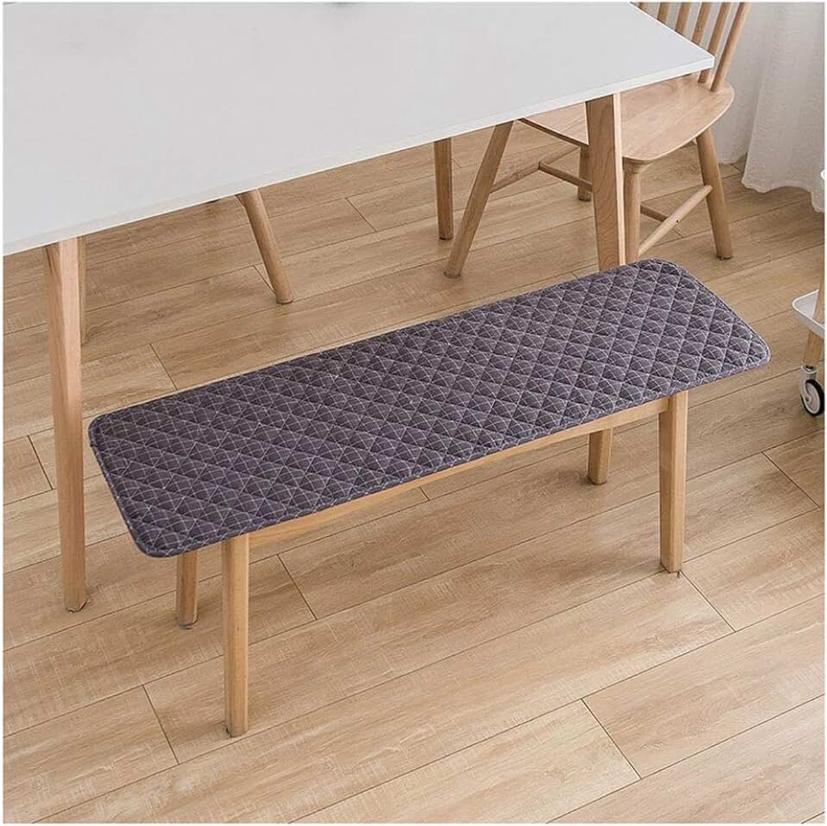 Wangk Tuinbank Patio Pad | Bank Meubels Outdoor 2 Zitplaatsen Kussen | elastische Dikken Eetkamerstoelkussens Dikke Bench Pad Mat Zitkussen Outdoor Bench Pad Kussen-Donkergrijs 150×30cm (59×12in)